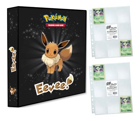 Álbum Pasta Fichário Pokemon 20 Folhas Eevee Evoluções Parcelamento