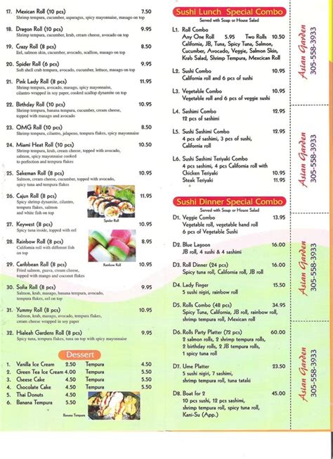 Menu - Asian Garden Restaurant