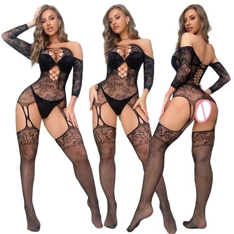 New Hot Sexy Mesh Fishnet Bodystockings For Women Erotic Lingerie Open