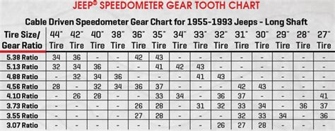 Jeep Speedometer Gear Tooth Chart Tooth Chart Jeep Teeth Hot Sex Picture