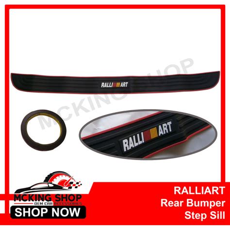 RALLIART Rear Bumper Step Sill Black With Red Lining Rubber Lazada PH