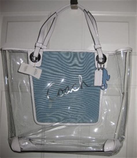 COACH clear XL HUGE beach tote bag shopper NWT 16594 seahorse crab CUTE!!