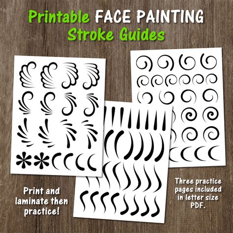printable face paint practice guides face paint practice board face