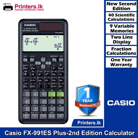 Casio FX 991ES Plus 2nd Edition Scientific Calculator PRINTERS LK PVT LTD