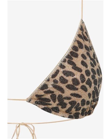 Oséree Lumiere Leopard Print Bikini in White Lyst