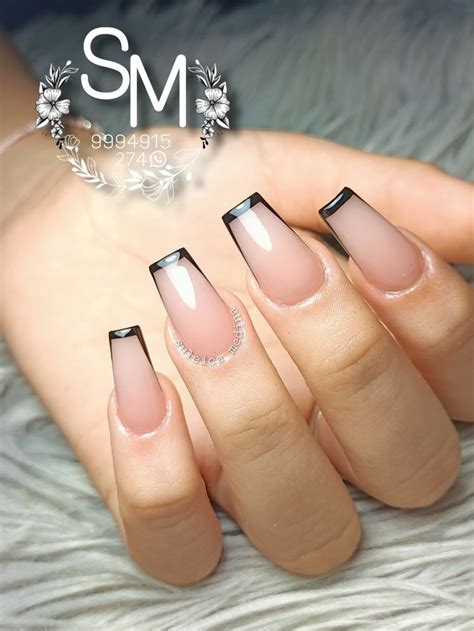 U As Acr Licas Nude Gel Semipermanente Negro Arte Para U As Largas U As Acr Licas Manicura