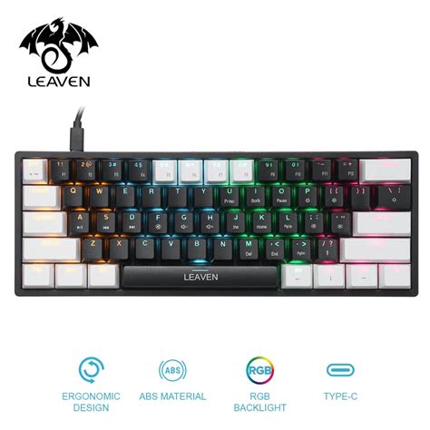 Leaven K Mechanical Keyboard Keys Hot Swappable Rgb Backlit Detachable Type C Wired