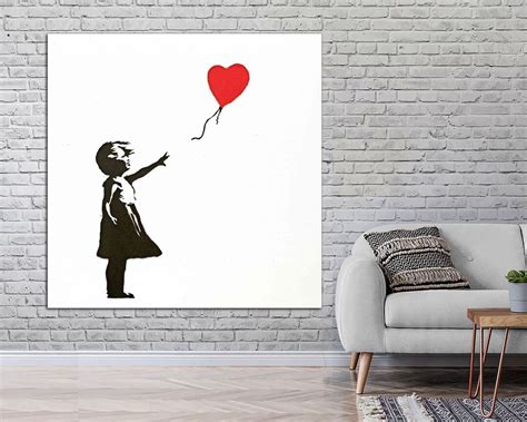 Banksy Girl With Balloon Framed Canvas Print Canvas Wall Art Home Decor High Quality Canvas Art ...