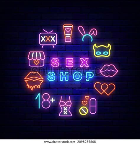 Sex Shop Neon Round Layout Circle Stock Vector Royalty Free 2098235668 Shutterstock