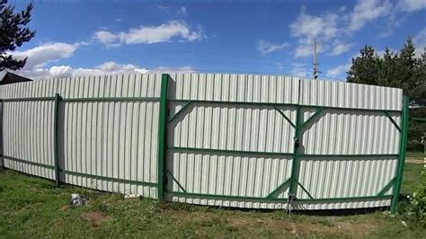 Установка забора из профнастила своими руками часть 2 - YouTube