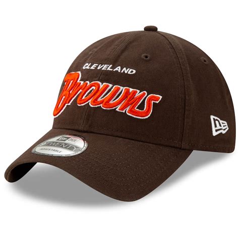 Men's New Era Brown Cleveland Browns Retro Script II 9TWENTY Adjustable ...