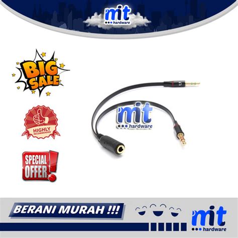 Jual Splitter Audio Jack 3 5mm Female Ke Dual 3 5mm Male HiFi Mic Hear