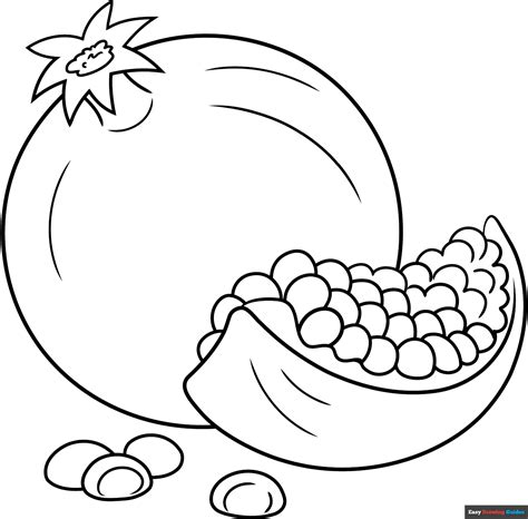 Pomegranate Coloring Page | Easy Drawing Guides