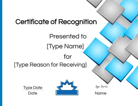 FREE Certificate of Recognition Template | Customize Online