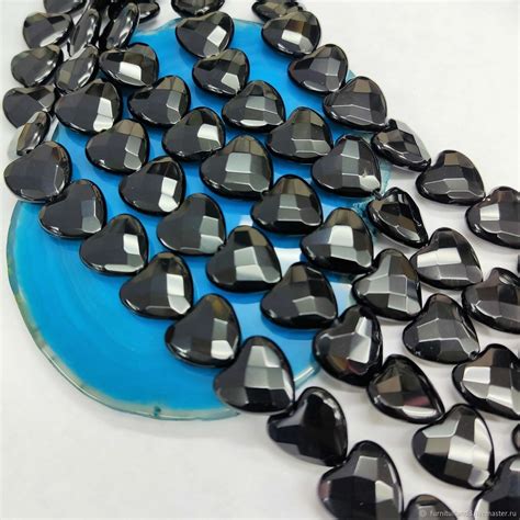 Агат черный "Оникс" сердце огранка 14 мм. 1шт купить в интернет ...