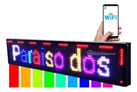 Painel Letreiro Luminoso Led Digital Interno Rgb Wi Fi Frete grátis