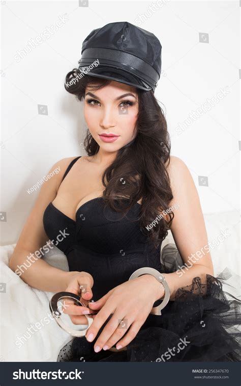 Beautiful Brunette Semi Nude Handcuffs Stock Photo Shutterstock