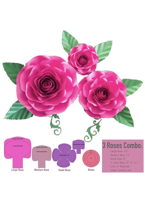 Paper Rose Template Serat