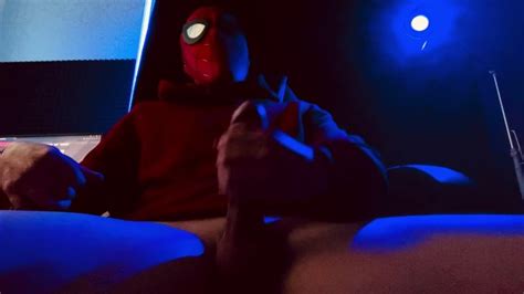 The Amazing Horny Spider Mans Adventure At Home Vacation Jerking Off Hard Cock Then Cumshot