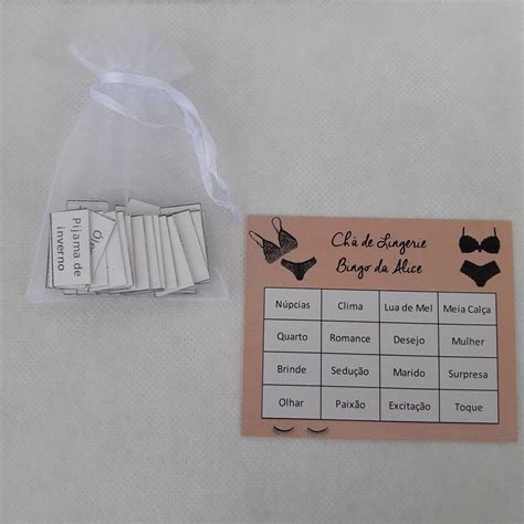 Bingo Chá de Lingerie Conjunto Marrom e Preto Elo