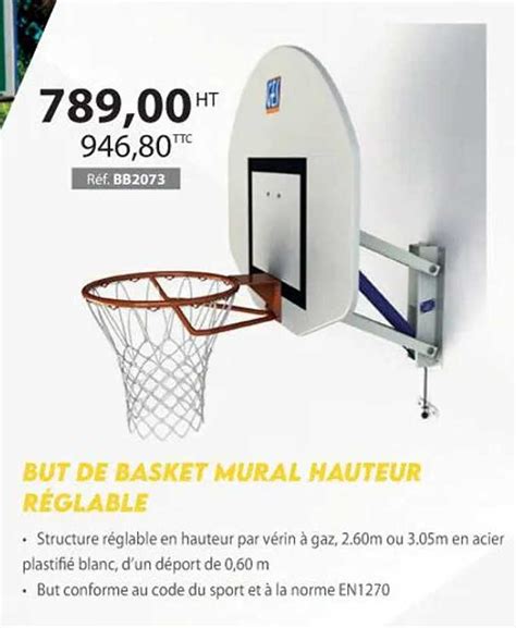 Promo But De Basket Mural Hauteur R Glable Chez Casal Sport Icatalogue Fr