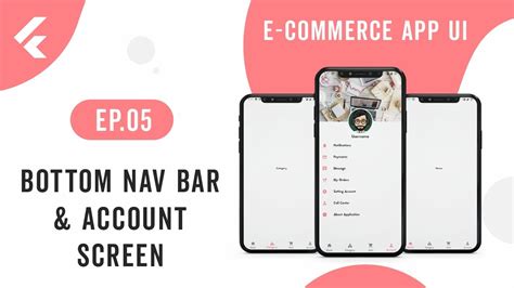 Flutter App UI E Commerce App EP 05 Bottom Nav Bar Account Screen