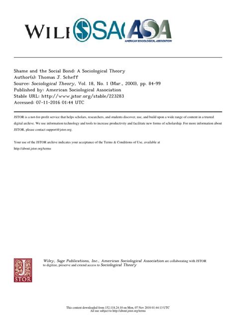 Social Bond Theory Pdf Shame Emotions