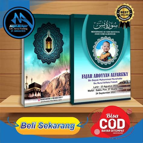 Jual Buku Yasin Tahlil Custom Gratis Desain Cetak Foto Yasin