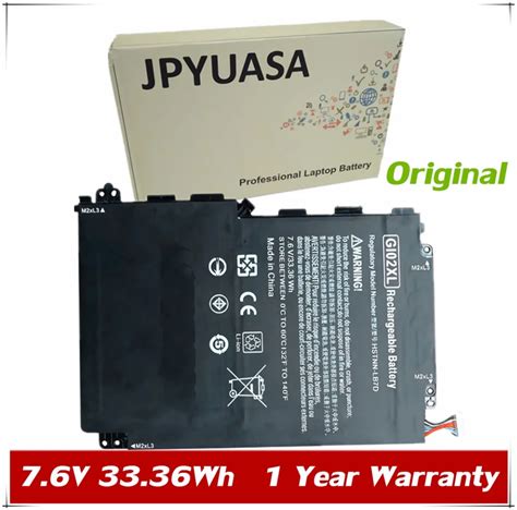 JPYUASA 7 6V 4930mAh 33 6wh Original GI02XL Laptop Battery For HP