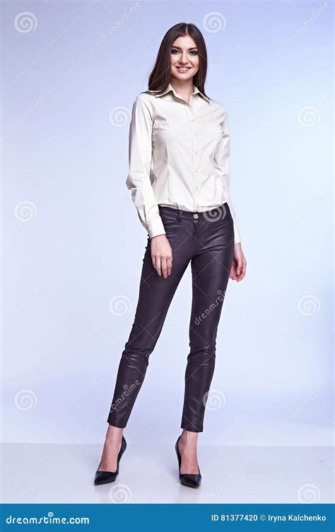 Fashion Style Woman Perfect Body Shape Brunette Hair Wear Stock Photo Image Of Lady Hairstyle