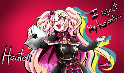 Safebooru Girl Akai Haato Bangs Blonde Hair Blue Eyes Blush Bow Bowtie Bug Character Name