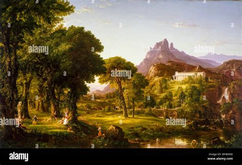 Thomas Cole, landscape painting, Dream of Arcadia, 1838 Stock Photo - Alamy