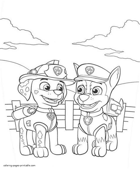 Coloring pages of Paw Patrol. Marshall & Chase || COLORING-PAGES ...
