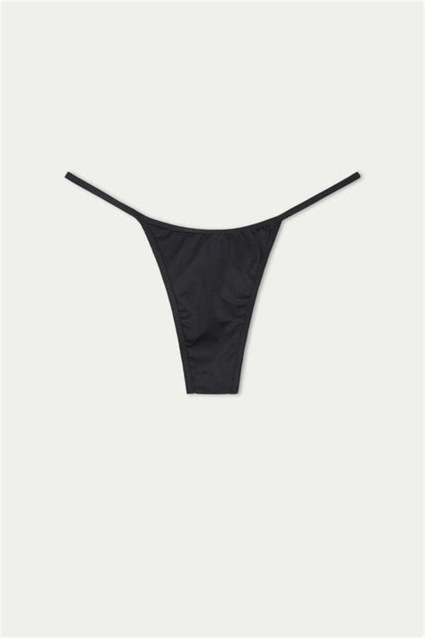 Braguita De Bikini De Corte Alto Con Tanga De Microfibra Reciclada Y Panel Tipo Tanga Tangas