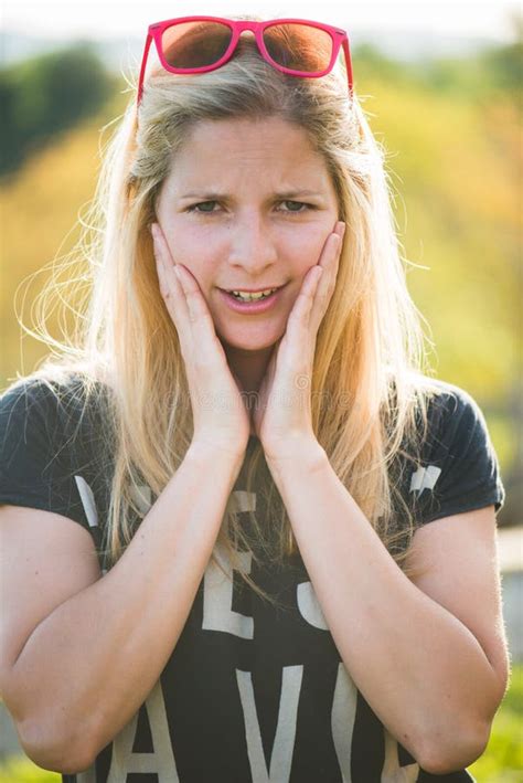 Blonde Woman Play With Cute Cat Stock Photo Image Of Blonde Happy 52224262