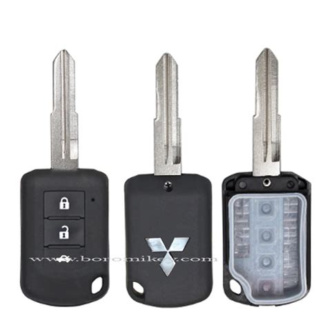 3 Boutons Avec Logo Coque De Clé De Télécommande Mitsubishi