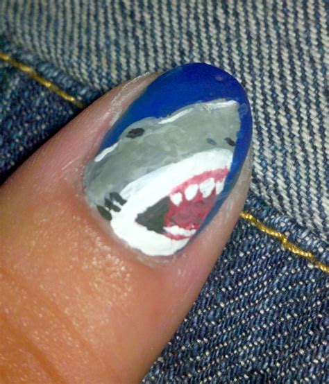 Shark Week Nail Designs | StyleCaster