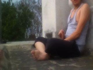 Public Jerking Roof Wanker Naked Outdoor Solo Wank Hotntubes