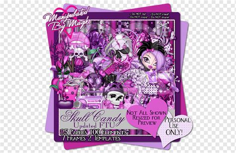 Цифровой скрапбукинг Calavera Train, череп конфет, фиолетовый, другие ...