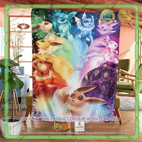 HOT Eevee Rainbow Anime Pokemon Blanket Shower Curtain Boxbox Branding Luxury T Shirts Online
