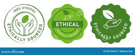 Ethically Sourced Ethical Source Stamp Emblem Log Sign Symbol Vector