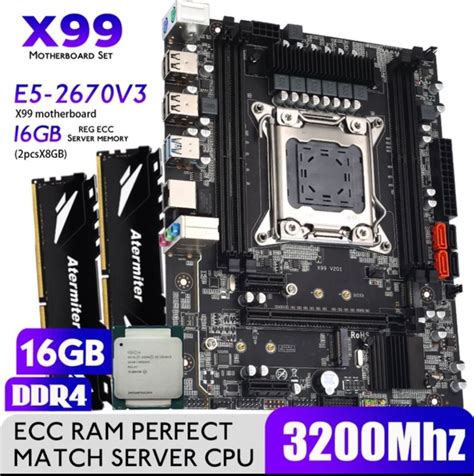 Kit Placa X99 + Xeon E5 2670-v3 + 2 Pcs Memoria 8gb Ddr4 | Frete grátis