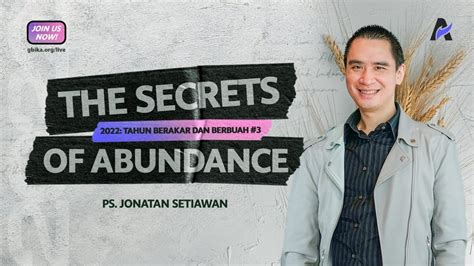 Rahasia Kelimpahan Ps Jonatan Setiawan YouTube