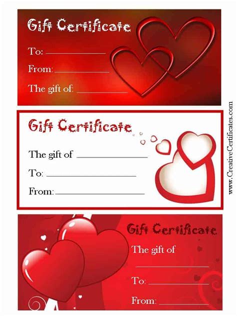 Valentine's Gift Certificates