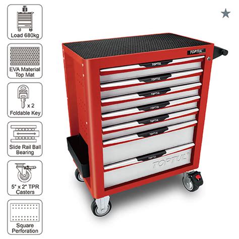 Toptul Drawer Mobile Tool Trolley Pro Plus Series Red