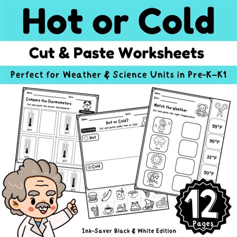 Temperature Cut Paste Worksheets Hot Cold Activities For Pre KK