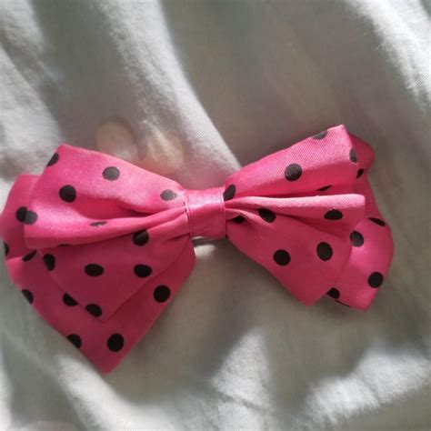 Hot Pink Poka Dot Bow Y2k Scene Emo Punk Bows Depop
