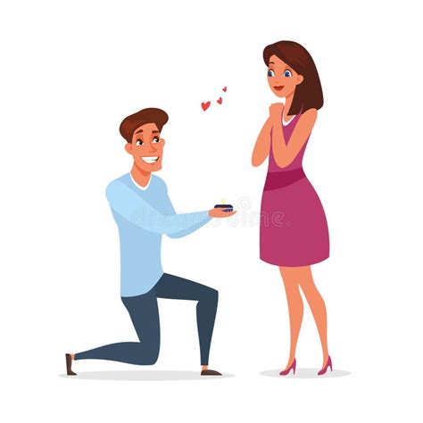 Engagement Proposal Flat Vector Illustration Isolated On White