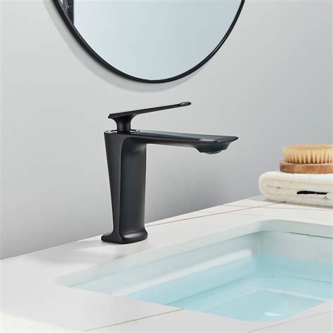 Matte Black Basin Brass Sink Faucet Chrome Bathroom Mixer Tap Single Handle Hot Cold Water Deck