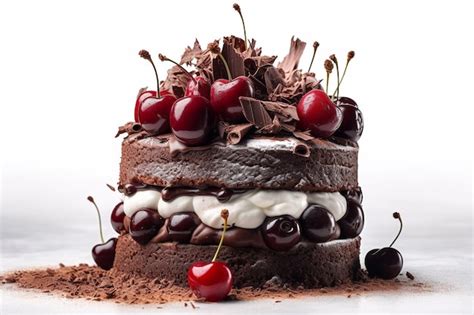 Premium Ai Image Schwarzwald Cake Chocolate Cake With Buttercream And
